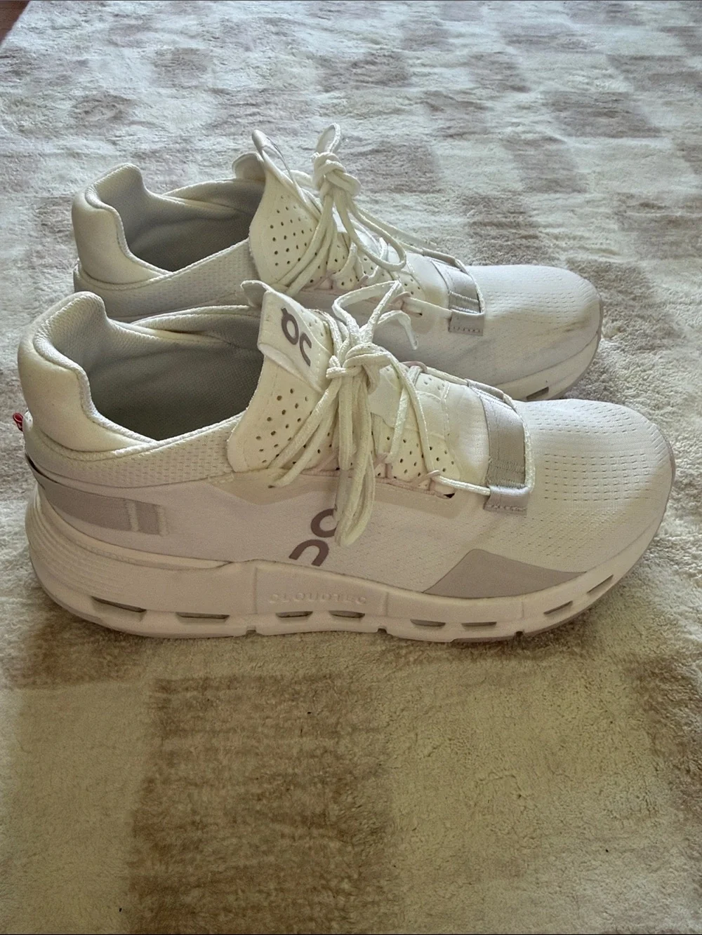 On Running White Sneakers with Light Gray Accents